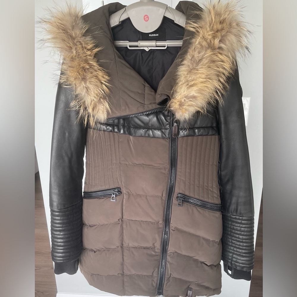 RUDSAK Silvia Leather Sleeved Down Parka - Picture 3 of 13